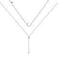 Silver Star Moon Necklace Women