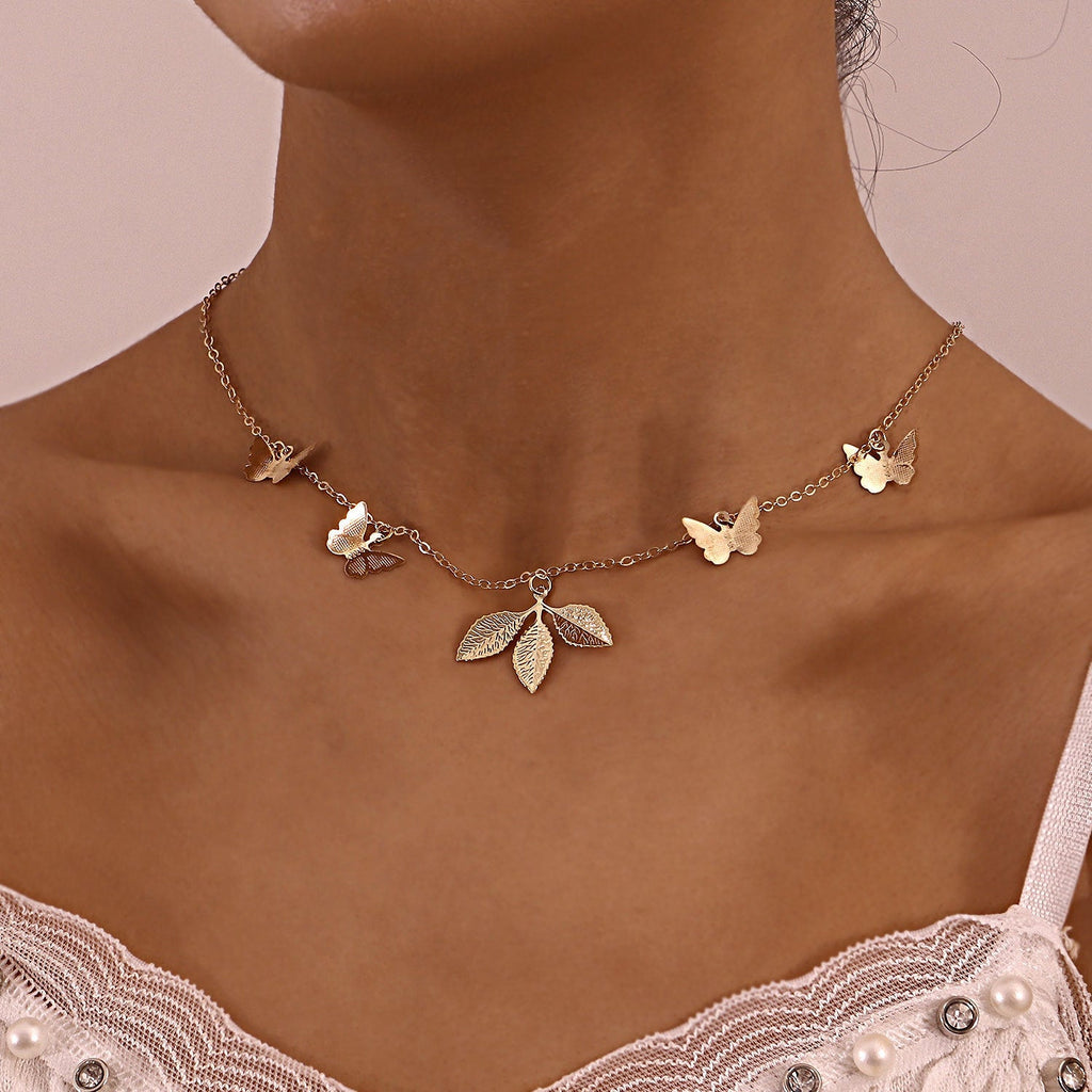 Butterfly Pendant Necklace Women