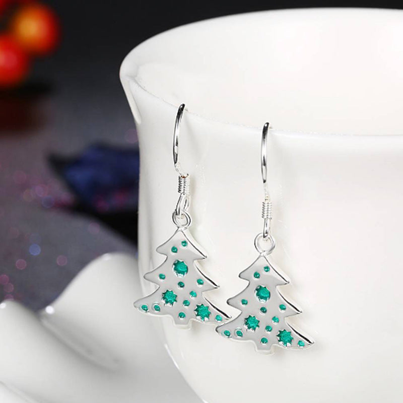 Alloy Base Coat Eardrops Christmas Tree earring
