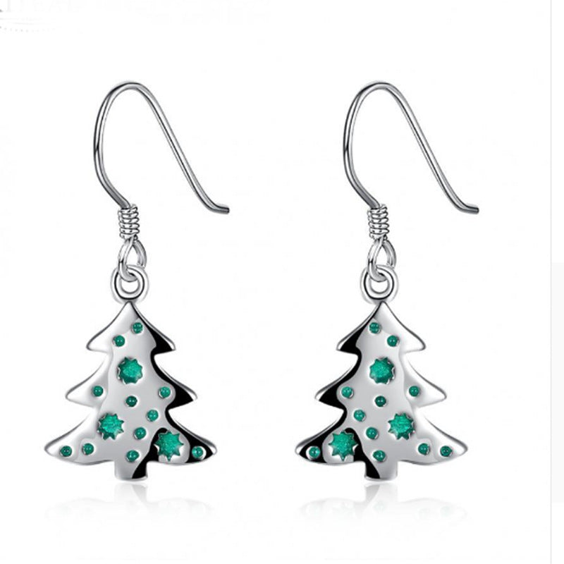 Alloy Base Coat Eardrops Christmas Tree earring