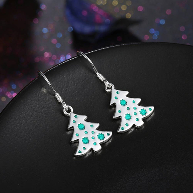 Alloy Base Coat Eardrops Christmas Tree earring