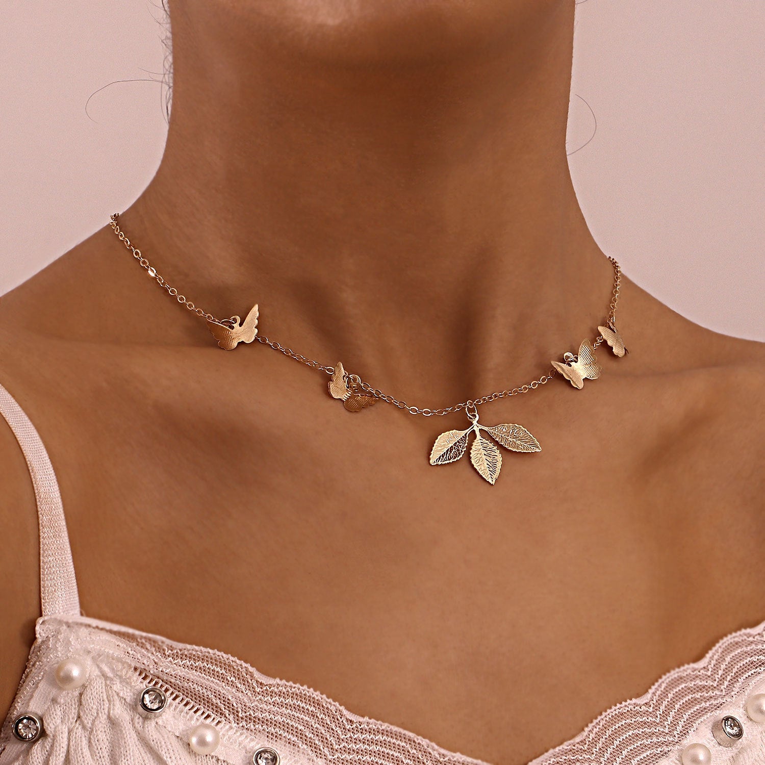 Butterfly Pendant Necklace Women