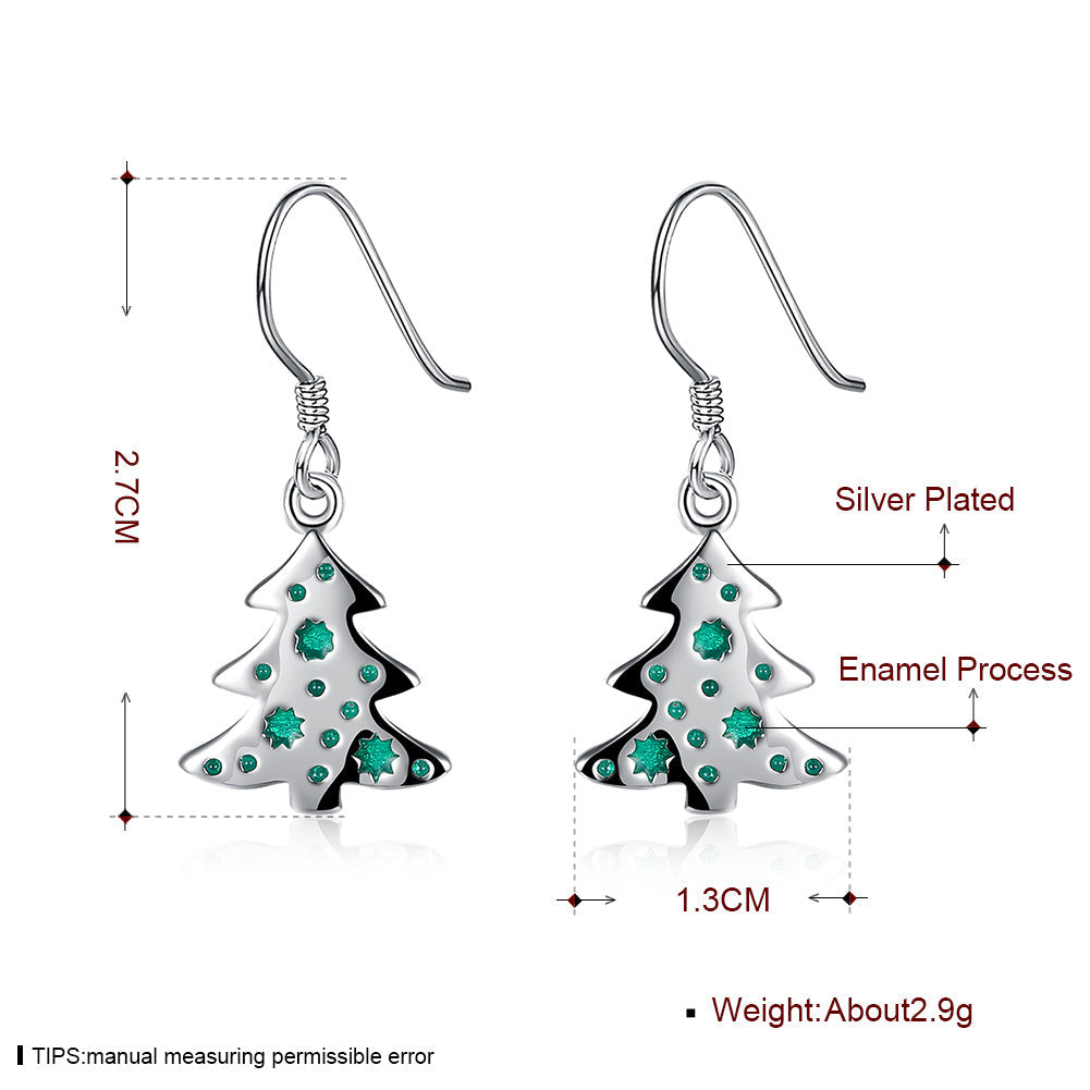 Alloy Base Coat Eardrops Christmas Tree earring