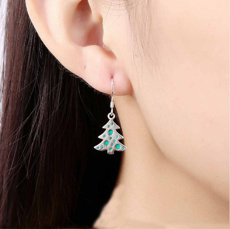 Alloy Base Coat Eardrops Christmas Tree earring